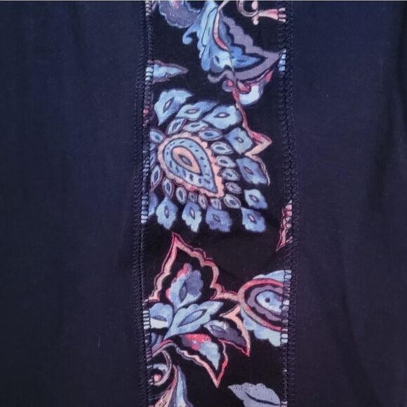 #026 Catherine's active blue leggings w paisley floral print stripe Sze. 3XWP - Picture 3 of 7